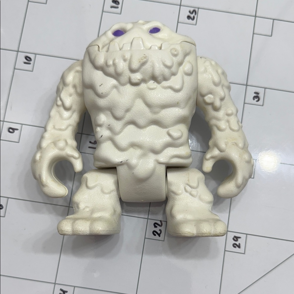 Fisher-Price White Snow Monster Figure with Purple Eyes